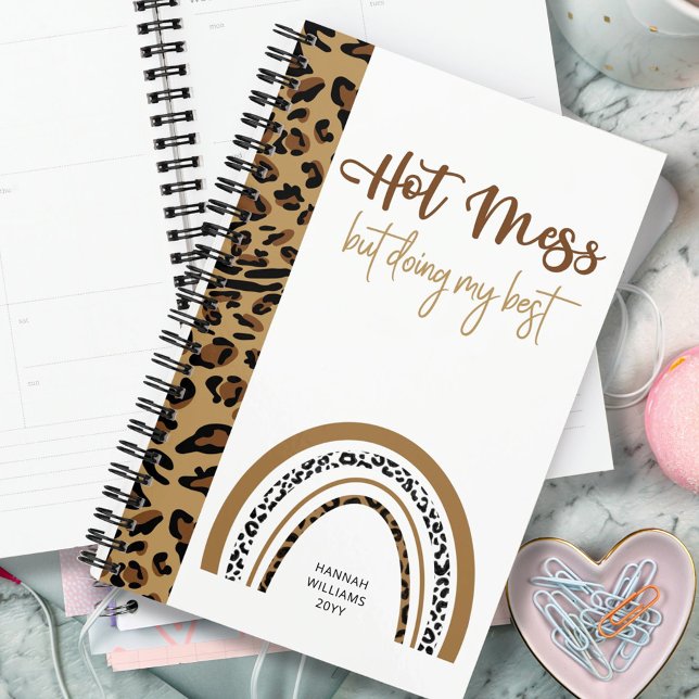Leopard Print Rainbow Hot Mess Quote 2023 Planer (Von Creator hochgeladen)