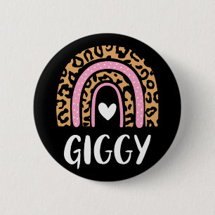 Leopard Print Rainbow Niedlich Mütter Day Funny Gi Button