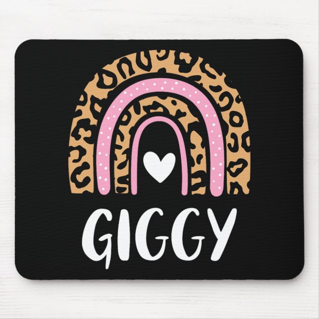 Leopard Print Rainbow Niedlich Mütter Day Funny Gi Mousepad (Vorne)
