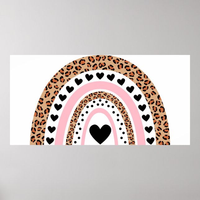 Leopard Print Rainbow Print Poster (Vorne)