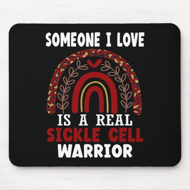 Leopard Print Rainbow Sickle Cell Warrienes Mousepad (Vorne)