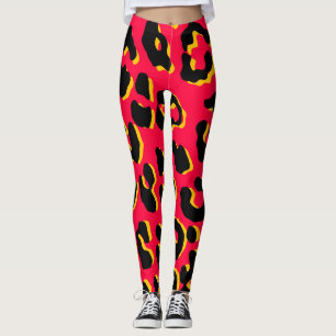 Leopard Print Red Leggings