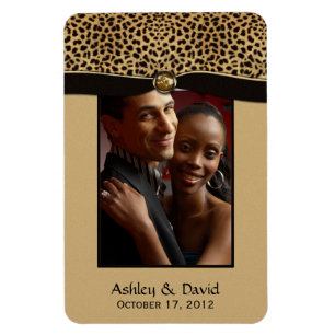 Leopard Print Ribbon Jewel Foto Flexible Magnet