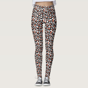 Leopard Print Rose Gold Trendy Leggings