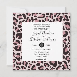 Leopard Print Rose Gold Wedding Einladungen