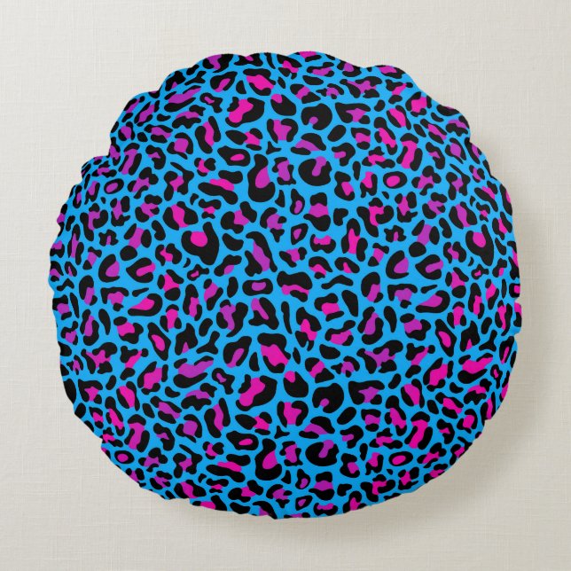 Leopard Print Round Cushion Rundes Kissen (Vorderseite)