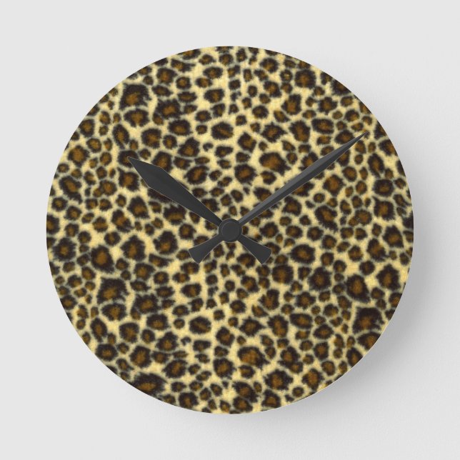 Leopard Print Runde Wanduhr (Vorderseite)
