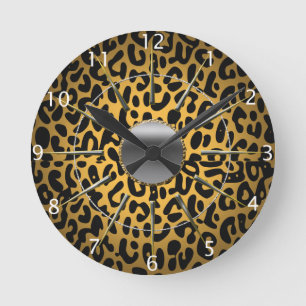 Leopard Print Runde Wanduhr