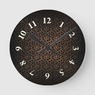 Leopard Print Runde Wanduhr