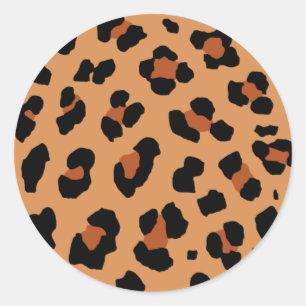 Leopard Print Runder Aufkleber