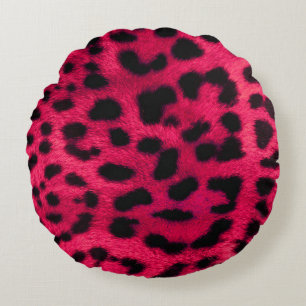 Leopard Print Rundes Kissen
