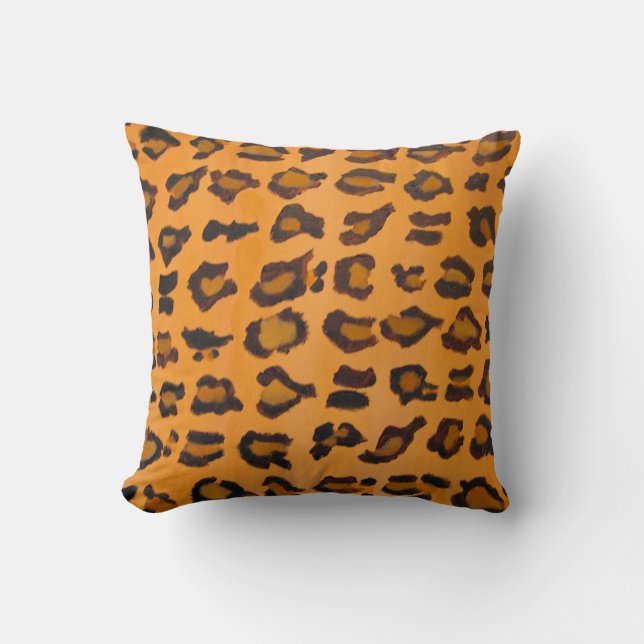 Leopard Print Safari Chic Modern Throw Kissen (Vorderseite)