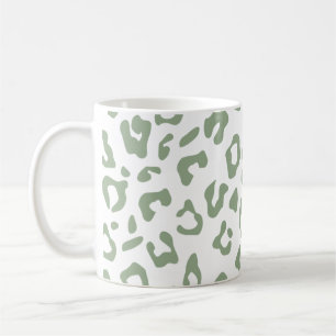 Leopard Print Sage Green Animal Print Kaffeetasse