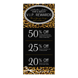 Leopard Print Salon Coupons Werbekarte