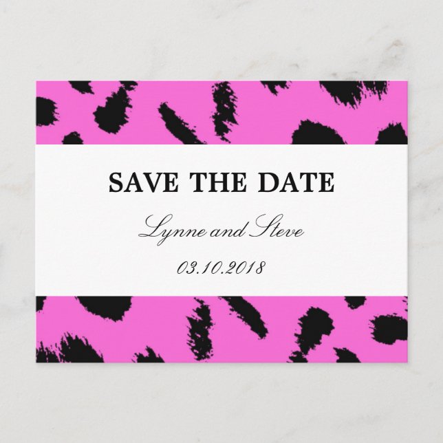 Leopard Print Save the Date Ankündigungspostkarte (Vorderseite)