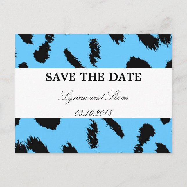 Leopard Print Save the Date Ankündigungspostkarte (Vorderseite)
