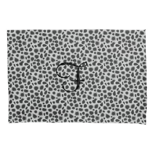 Leopard Print - Schatten von Grau Kissenbezug (Vorderseite)