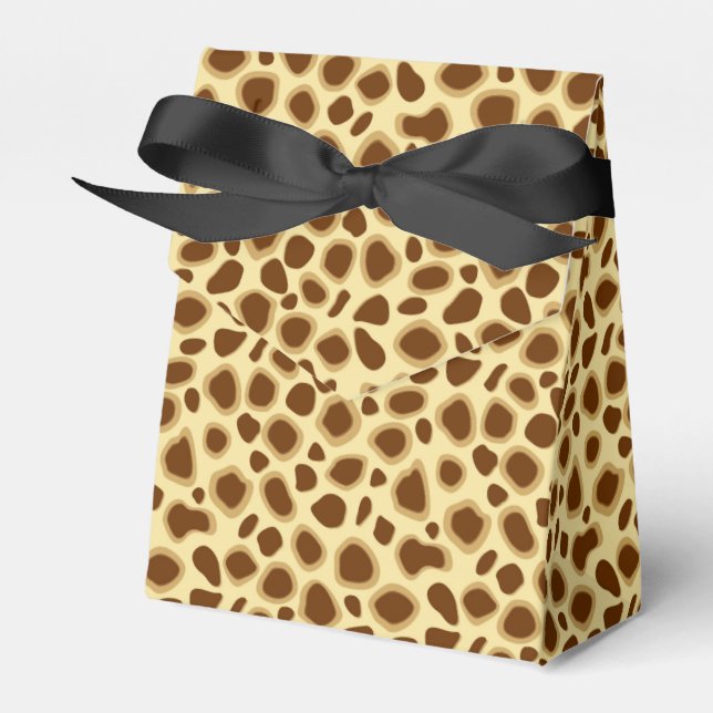 Leopard Print - Schokolade Brown und Camel Tan Geschenkschachtel (Vorderseite)