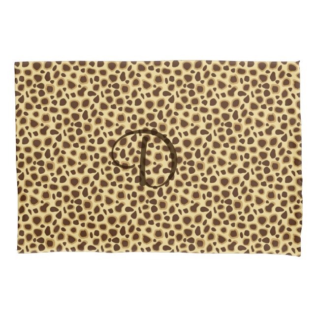 Leopard Print - Schokolade Brown und Camel Tan Kissenbezug (Vorderseite)