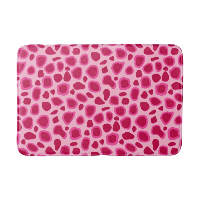 Leopard Print, Schwarz und Weiß Badematte (Vorderseite)