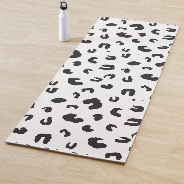 Leopard Print Schwarz-Weiß Yogamatte (Beispiel)