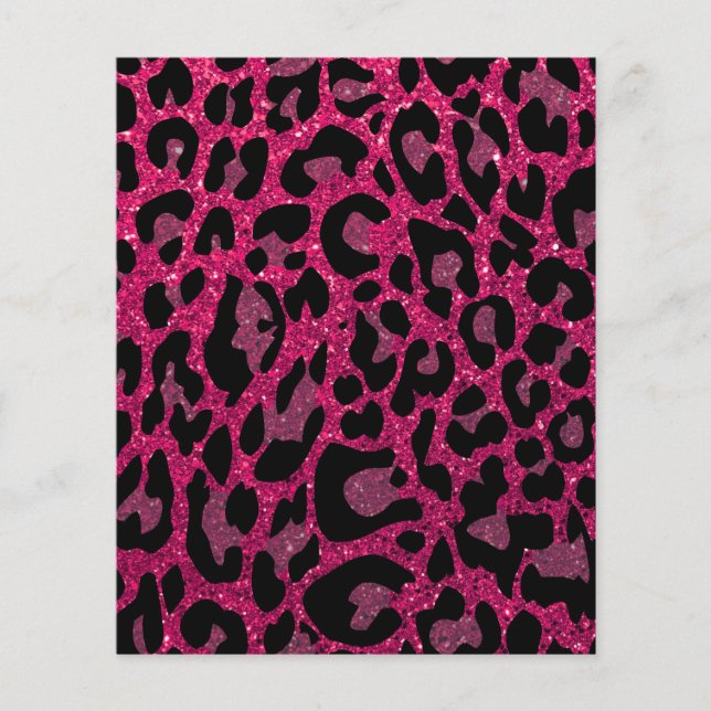 Leopard Print Scrapbook Paper - Rosa (Vorderseite)