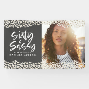 Leopard Print sechzig und sass 60. Geburtstag Foto Banner