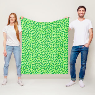 Leopard Print - Shades of Lime Green Fleecedecke