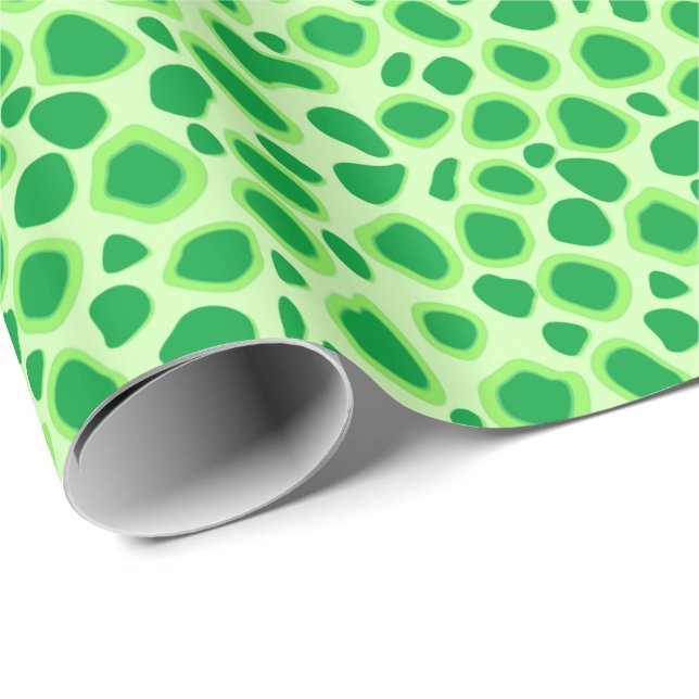 Leopard Print - Shades of Lime Green Geschenkpapier (Rolleneckpunkt)