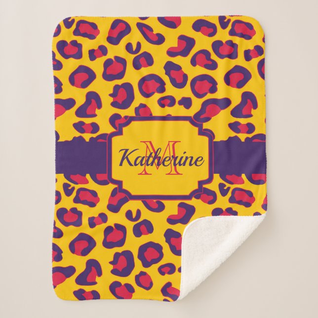 Leopard Print Sherpadecke (Vorderseite)