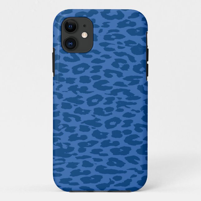 Leopard Print Skin Deep Blue Case-Mate iPhone Hülle (Rückseite)