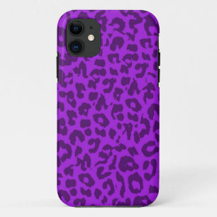 Leopard Print Skin Fur mit Lila iPhone 11 Hülle