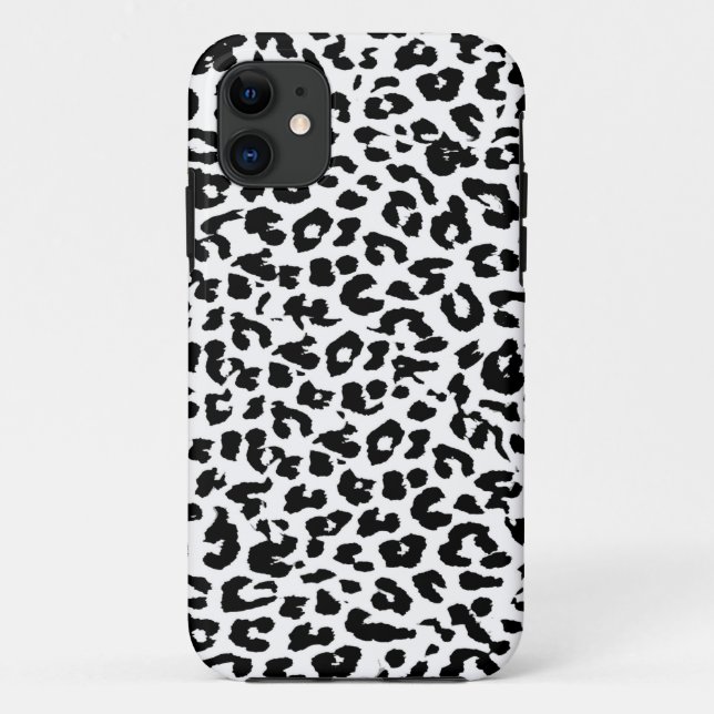Leopard Print Skin Fur mit Schwarzweiß Case-Mate iPhone Hülle (Rückseite)