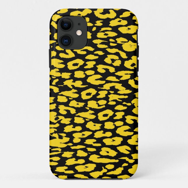Leopard Print Skin Gelb und Schwarz Case-Mate iPhone Hülle (Rückseite)