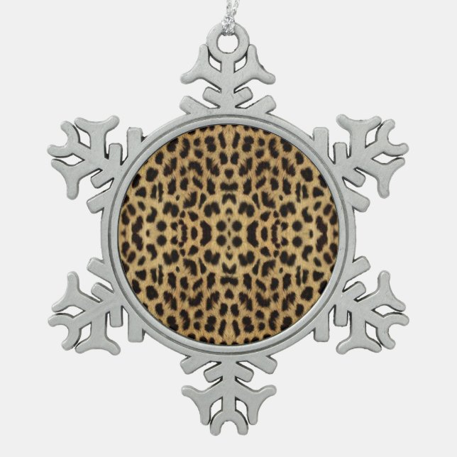 Leopard Print Snowflake Ornament (Vorderseite)