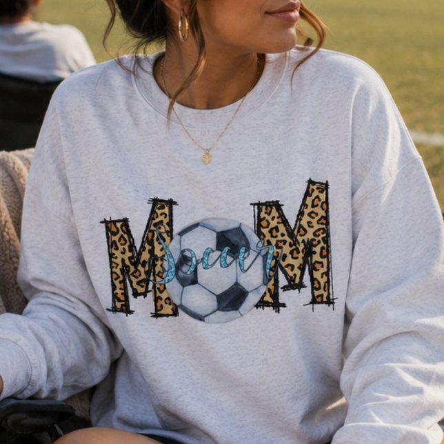 Leopard Print Soccer Mama, Athlete Name und # Sweatshirt (Von Creator hochgeladen)