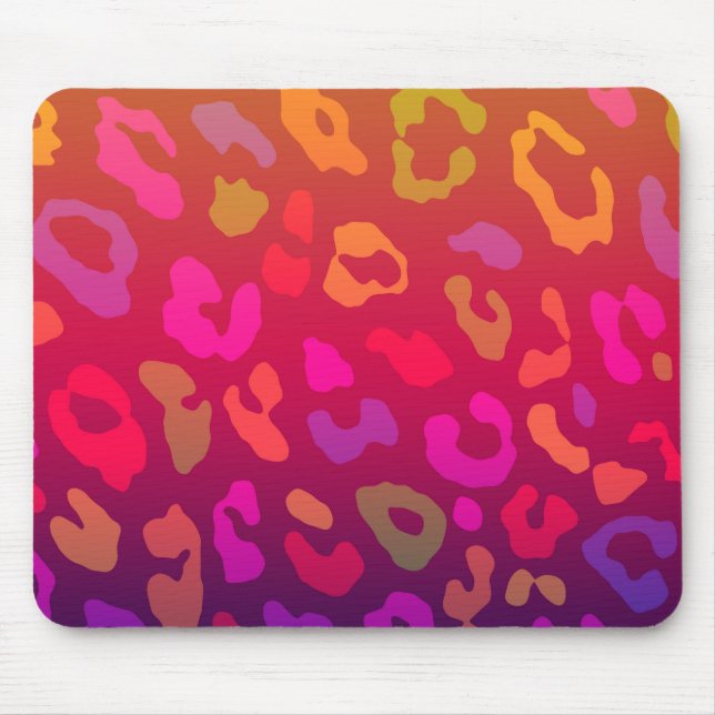 Leopard Print Summer Ombre Mousepad (Vorne)