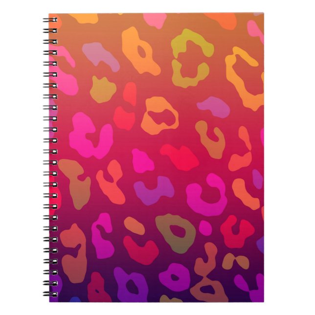 Leopard Print Summer Ombre Notizblock (Vorderseite)