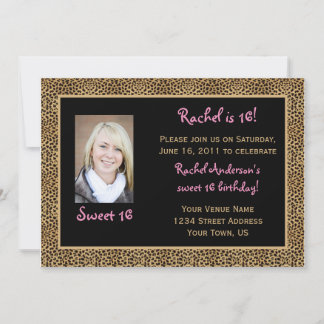 Leopard Print Sweet 16 Geburtstag Einladung