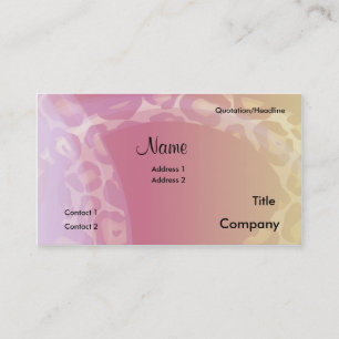 Leopard Print Swish Business Card, Name, Adresse.. Visitenkarte