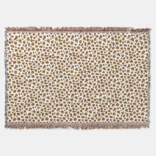 Leopard Print - Taupe Tan und White Decke (Vorderseite)