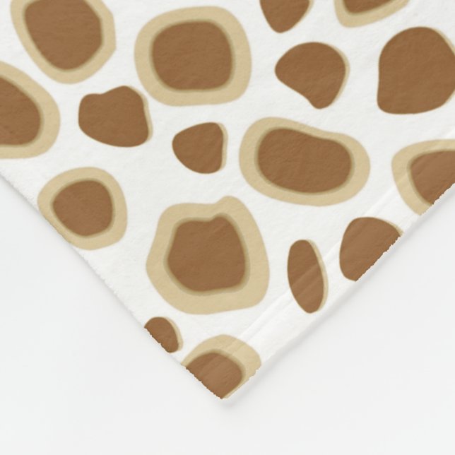 Leopard Print - Taupe Tan und White Fleecedecke (Ecke)