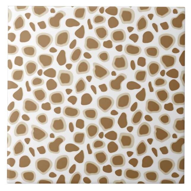 Leopard Print - Taupe Tan und White Fliese (Vorderseite)