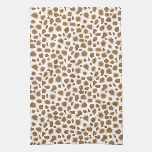 Leopard Print - Taupe Tan und White Geschirrtuch (Vertikal)