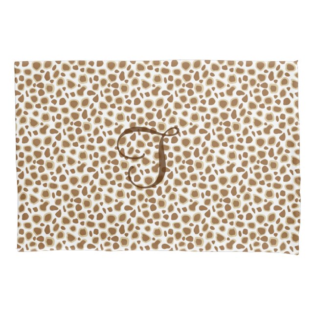 Leopard Print - Taupe Tan und White Kissenbezug (Vorderseite)