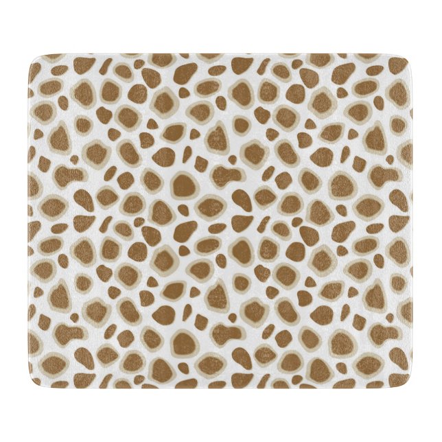 Leopard Print - Taupe Tan und White Schneidebrett (Vorderseite)
