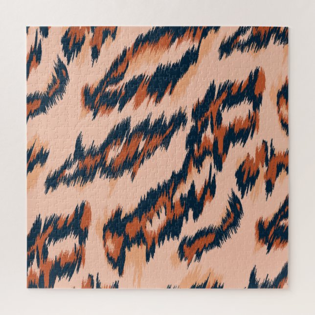 Leopard Print: Textil Nahtlos Design. Puzzle (Vertikal)