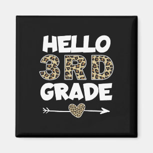 Leopard Print Third Grade Teacher Magnet