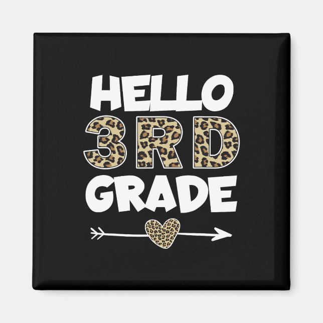 Leopard Print Third Grade Teacher Magnet (Vorne)