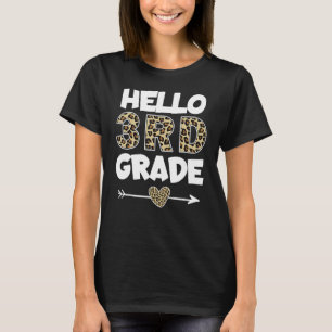 Leopard Print Third Grade Teacher T-Shirt